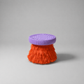 Butaco Piñata de Tucurinca con estructura naranja y tejido en naranja y lila