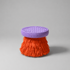 Butaco Piñata de Tucurinca con estructura naranja y tejido en naranja y lila